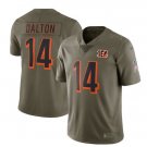 Men Bengals #14 Andy Dalton salute to service limited jersey olive