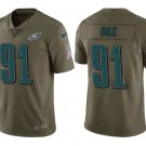 Men Philadelphia Eagles #91 Fletcher Cox salute to service limited jersey olive