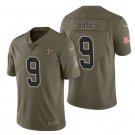 Men's New Orleans Saints #9 Drew Brees salute to service limited jersey olive