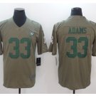 Men's Jets 33 Jammal Adams salute to service jersey olive
