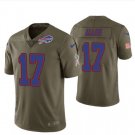 Men's Buffalo Bills #17 Josh Allen salute to service jersey olive