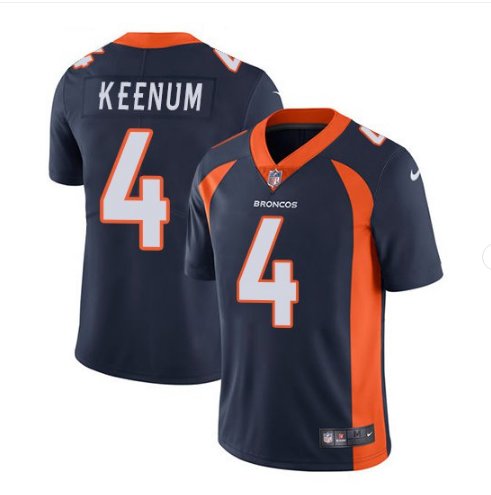 Men Broncos 4 Case Keenum vapor untouchable color rush Limited jersey navy blue