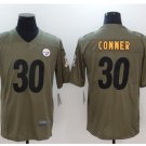 Mens Pittsburge Steelers #30 James Conner salute to service jersey green