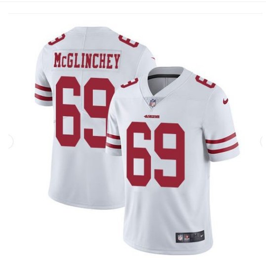 Men's 49ers #69 Mike McGlinchey color rush Limited Jersey white