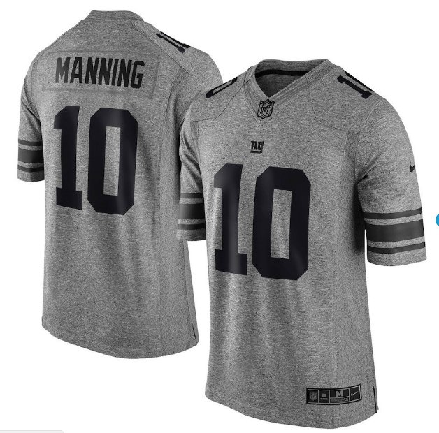 Men's NY Giants #10 Eli Manning gridiron gray Limited jersey