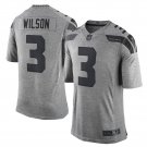 Mens Seahawks 3 Russell Wilson gridiron gray Limited jersey