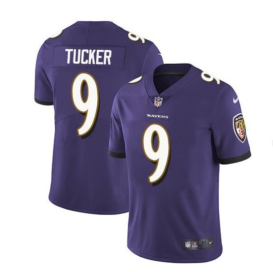 Men's baltimore Ravens #9 Justin Tucker color rush limited jersey purple