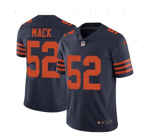 Men's Chicago bears #52 Khalil Mack color rush Limited jersey navy