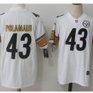 Men's Steelers #43 Troy Polamalu color rush Limited jersey white