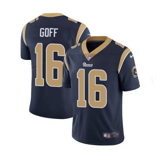 Men's Rams #16 Jared Goff color rush Limited jersey navy blue