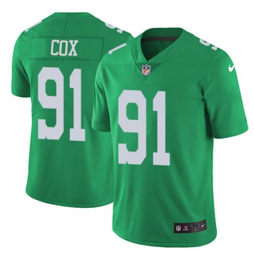 Men Philadelphia Eagles 91 Fletcher Cox color rush Limited jersey green