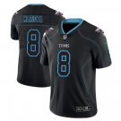 Men's Titans #8 Marcus Mariota black color rush limited lights out jersey