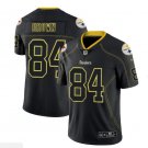 Men Steelers 84 Antonio Brown black color rush limited lights out jersey