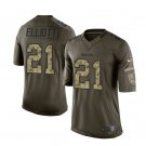 Men's Dallas Cowboys #21 ezekiel elliott salute to service jersey green camo