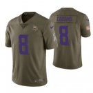 Men's Vikings #8 Kirk Cousins salute to service limited jersey olive