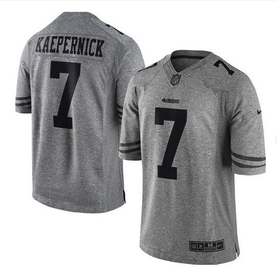 Men's 49ers #7 Colin Kaepernick gridiron gray limited jersey
