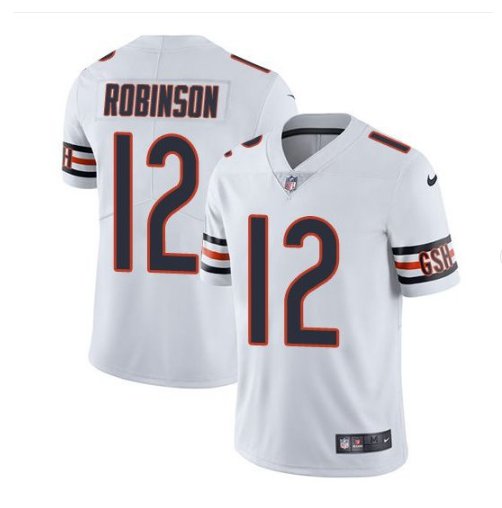 Men's Chicago bears #12 Allen Robinson color rush Limited jersey white
