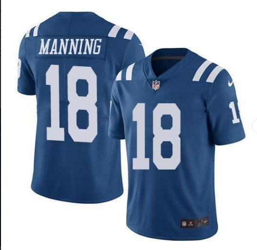 Men's Indianapolis Colts #18 Peyton Manning color rush Limited jersey blue