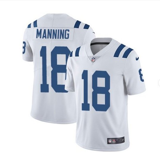 Men's Indianapolis Colts #18 Peyton Manning color rush Limited jersey white