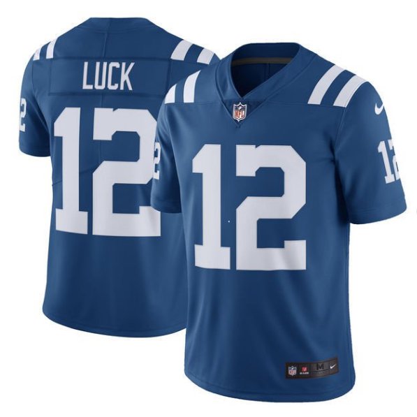 Men's Colts #12 Andrew Luck color rush Limited jersey blue
