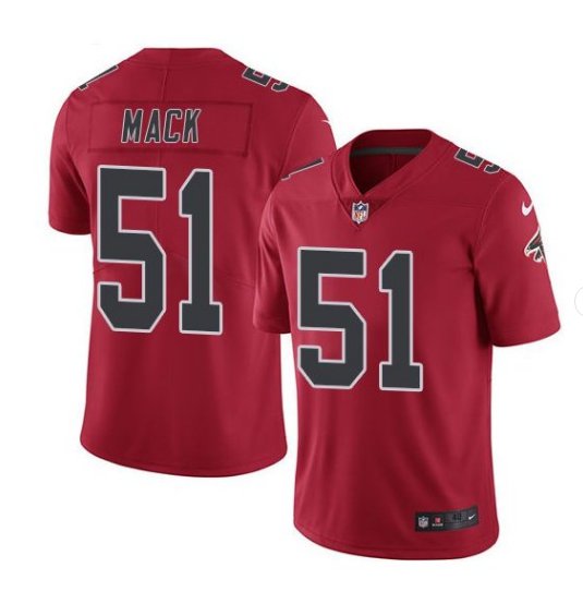 Men's Atlanta Falcons #51 Alex Mack color rush Limited jersey red
