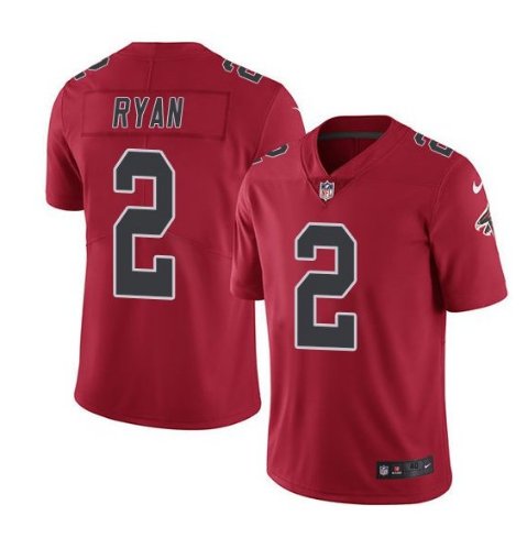 Men's Atlanta Falcons #2 Matt Ryan color rush Limited jersey red