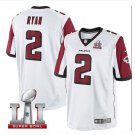 Men's Atlanta Falcons #2 Matt Ryan super bowl jersey white