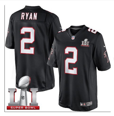 Men's Atlanta Falcons #2 Matt Ryan super bowl jersey black