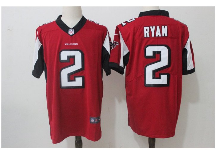 Men's Atlanta Falcons #2 Matt Ryan color rush Limited jersey red