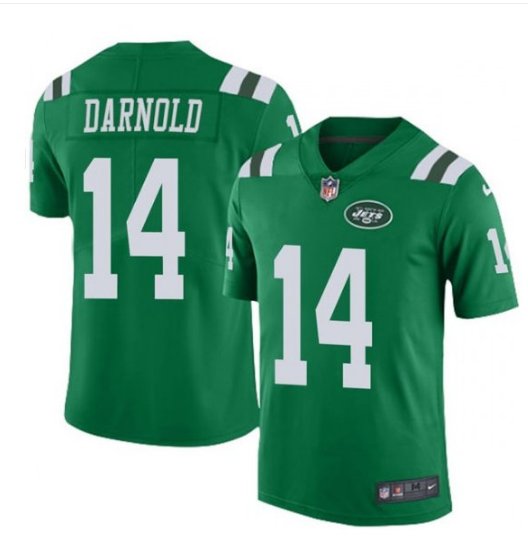 Men's New York Jets #14 Sam Darnold color rush Limited jersey green