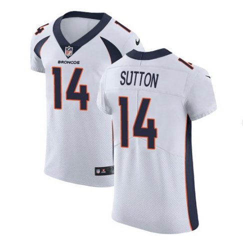 Men's Broncos #14 Courtland Sutton Elite Jersey White