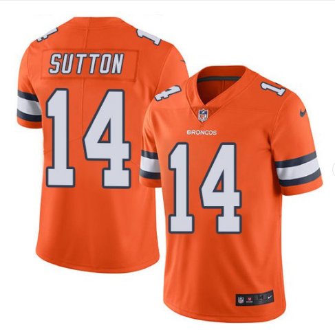 Men's Broncos #14 Courtland Sutton Color Rush Jersey Orange