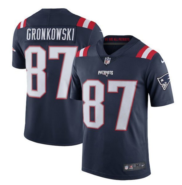 Men's Patriots 87 Rob Gronkowski Color Rush Limited Jersey navy blue