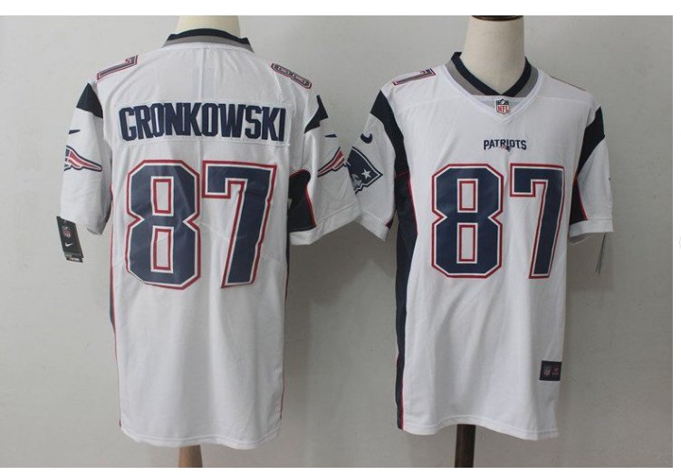 Men's Patriots 87 Rob Gronkowski Color Rush Limited Jersey white