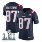 Men's Patriots 87 Rob Gronkowski super bowl Jersey navy blue