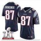 Men's Patriots 87 Rob Gronkowski super bowl Jersey navy blue