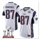 Men's Patriots 87 Rob Gronkowski super bowl Jersey white