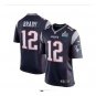 Men's Patriots 12 Tom Brady Super bowl Jersey navy