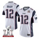 Men's Patriots 12 Tom Brady Super bowl Jersey white