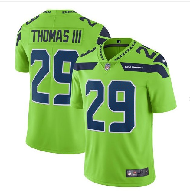 Men Seahawks 29 Earl Thomas vapor untouchable Color Rush Limited Jersey green