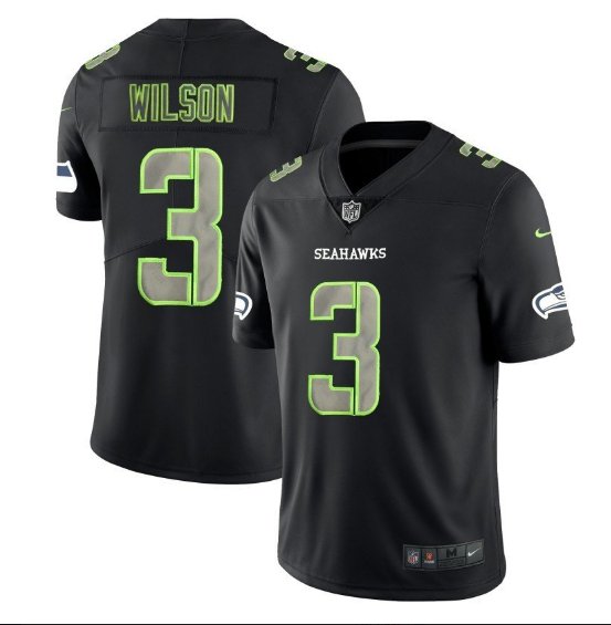 Men Seahawks 3 Russell Wilson Limited Jersey black