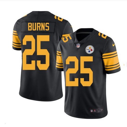 Men's Pittsburgh Steelers #25 Artie Burns Black Color Rush Limited Jersey