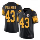 Men's Steelers #43 Troy Polamalu color rush Limited jersey black