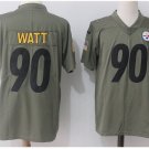 Men's Steelers #90 T.J Watt salute to service jersey green