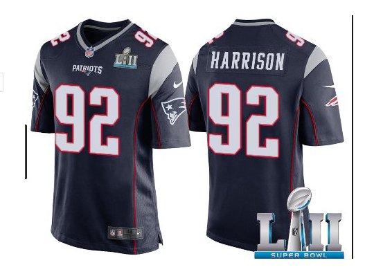 Men's James Harrison Patriots super bowl jersey navy blue