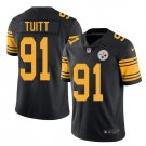 Men's Steelers #91 Stephon Tuitt color rush Limited jersey black