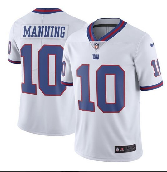 Men's NY Giants #10 Eli Manning color rush Limited jersey white