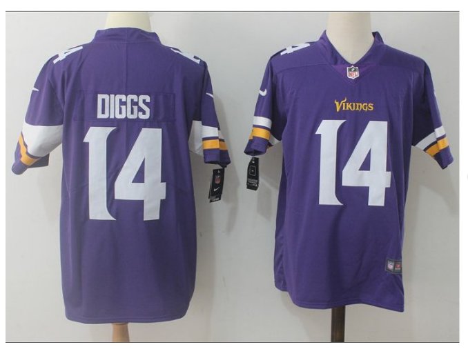 Men's Vikings #14 Stefon Diggs color rush Limited jersey purple
