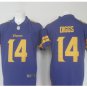 Men's Vikings #14 Stefon Diggs color rush Limited jersey purple