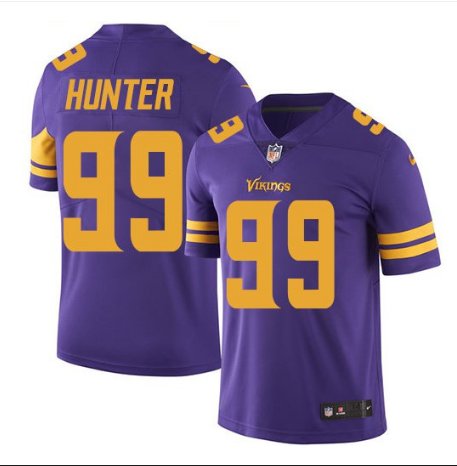 Men's Vikings #99 Danielle Hunter color rush Limited jersey purple